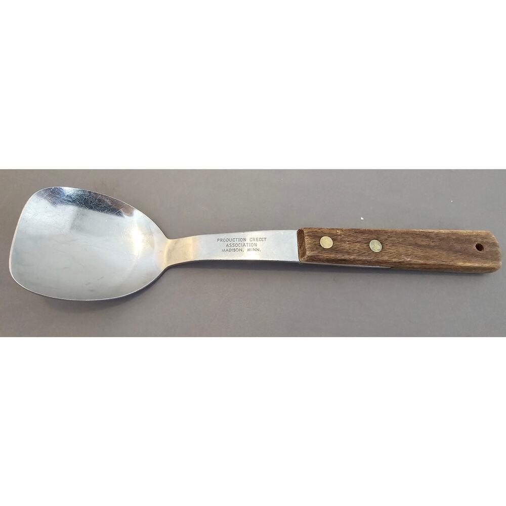 Vintage Vernco Stainless Steel Ice Cream Scoop w/Rivet Wood Handle - Japan